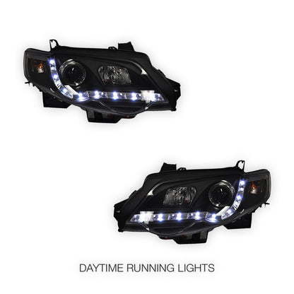 Ford Falcon FG Series 1 G6 (2008 - 2011) LED DRL Projector Headlights LH + RH