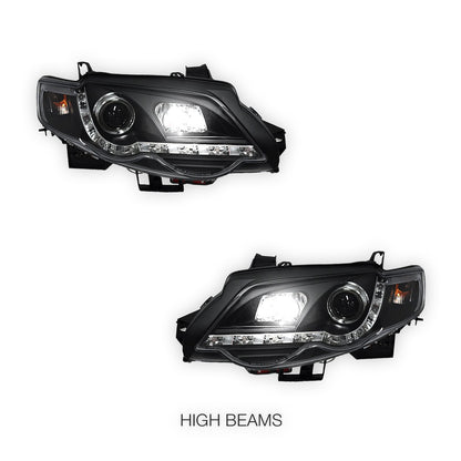 Ford Falcon FG Series 1 G6 (2008 - 2011) LED DRL Projector Headlights LH + RH