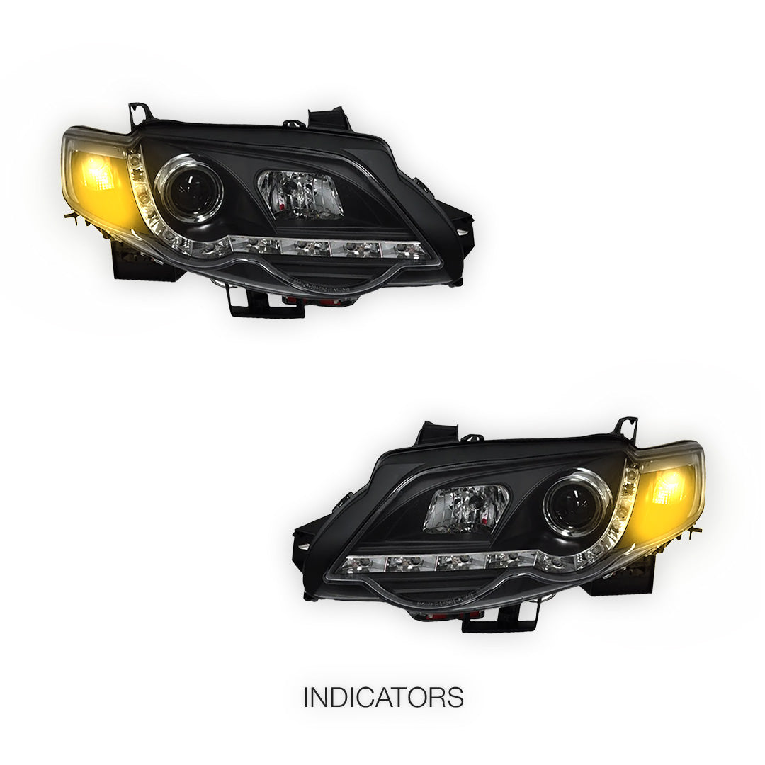 Ford Falcon FG Series 1 G6 (2008 - 2011) LED DRL Projector Headlights LH + RH