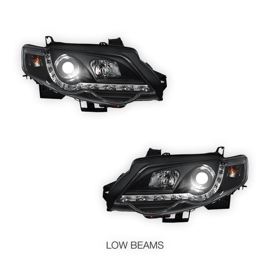 Ford Falcon FG Series 1 G6 (2008 - 2011) LED DRL Projector Headlights LH + RH