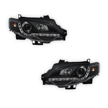 Ford Falcon FG Series 1 G6 (2008 - 2011) LED DRL Projector Headlights LH + RH
