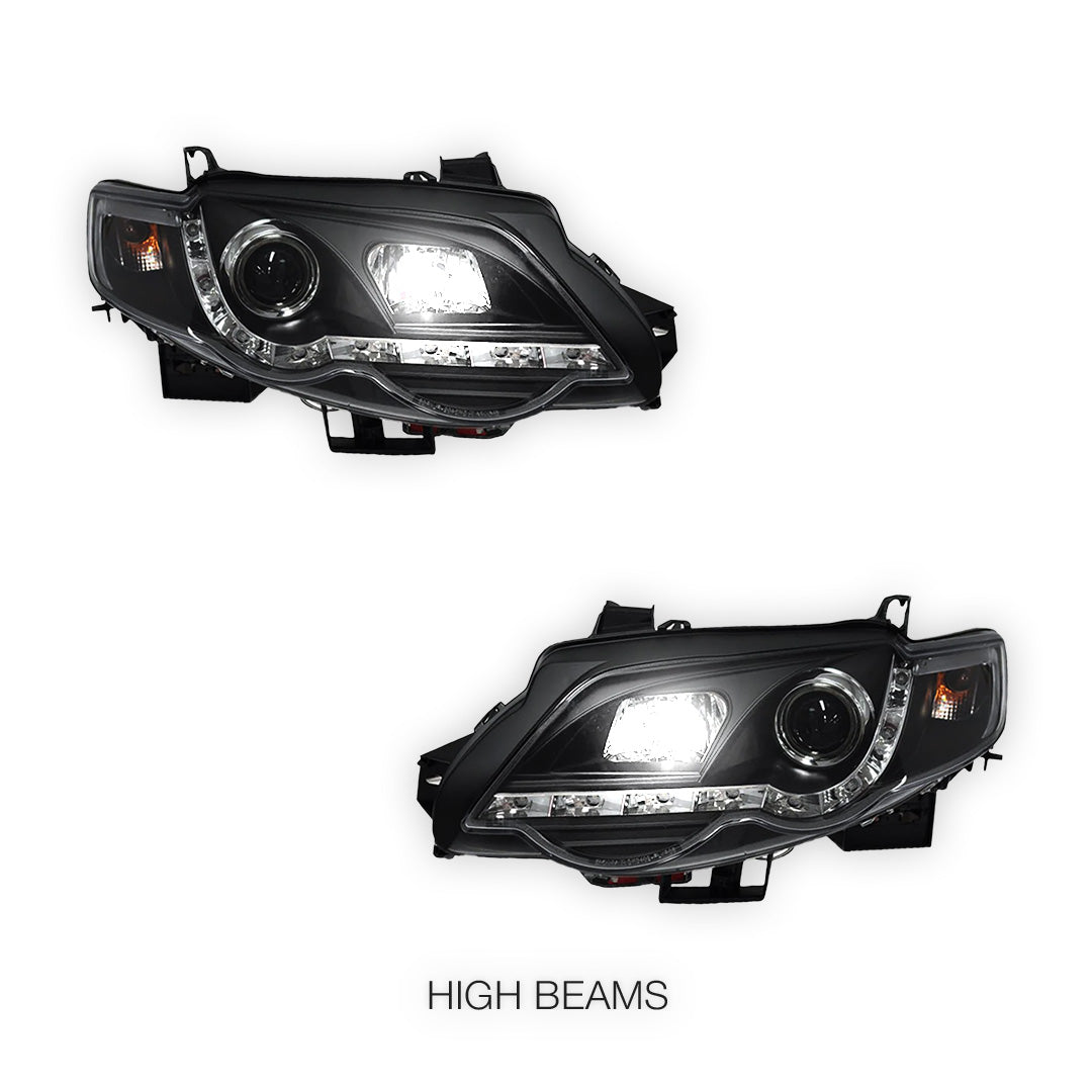 Ford Falcon FG Series 1 XR6 / XR8 (2008 - 2011) LED DRL Projector Headlights LH + RH