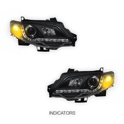 Ford Falcon FG Series 1 XR6 / XR8 (2008 - 2011) LED DRL Projector Headlights LH + RH