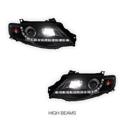 Ford Falcon FG Series 2 G6 (2011 - 2014) LED DRL Projector Headlights LH + RH