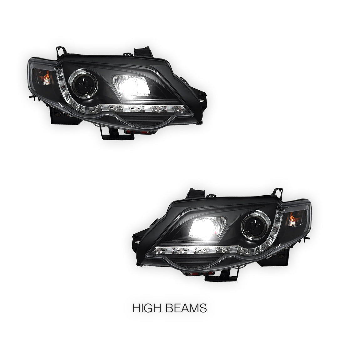 Ford Falcon FG Series 2 XR6 / XR8 (2011 - 2014) LED DRL Projector Headlights LH + RH