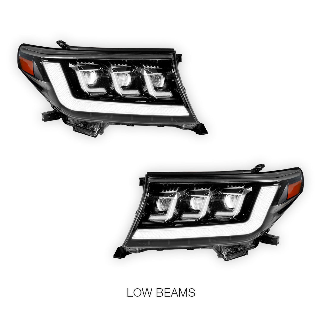 Toyota LandCruiser 200 Series (2007- 2015) FULL LED DRL Projector Headlights LH + RH