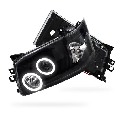 Toyota HiAce H200 (2005 - 2010) CCFL Angel-Eyes LED DRL Projector Headlights LH + RH