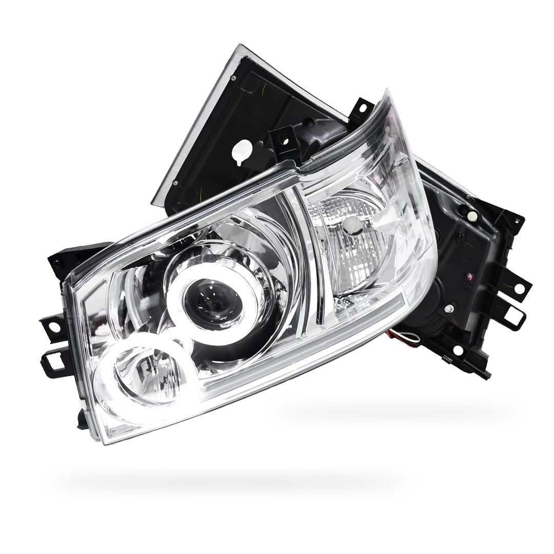 Toyota HiAce H200 (2005 - 2010) CCFL Angel-Eyes LED DRL Projector Headlights LH + RH