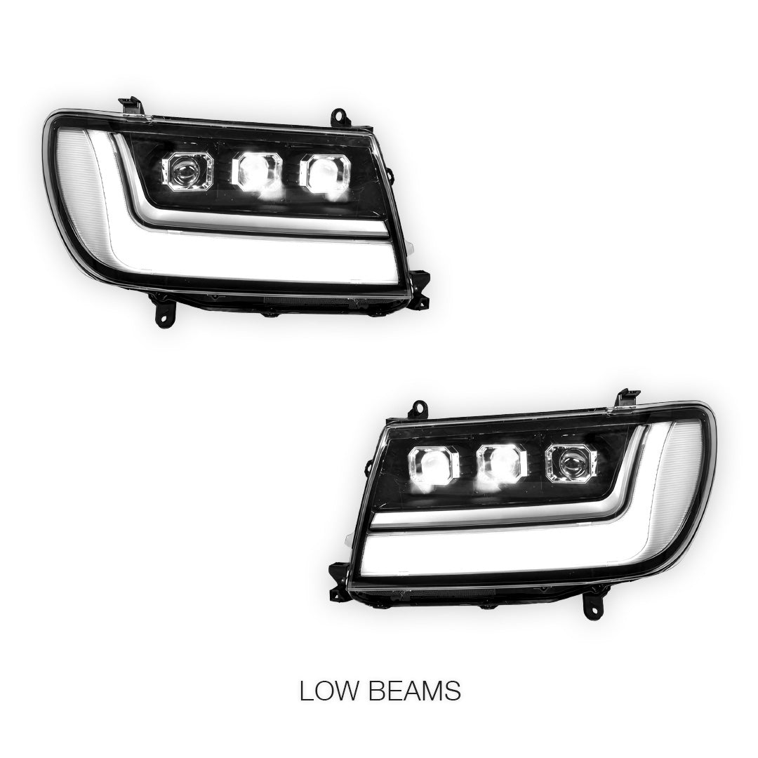 Toyota LandCruiser 100 Series (2005 - 2007) LED DRL Projector Headlights LH + RH