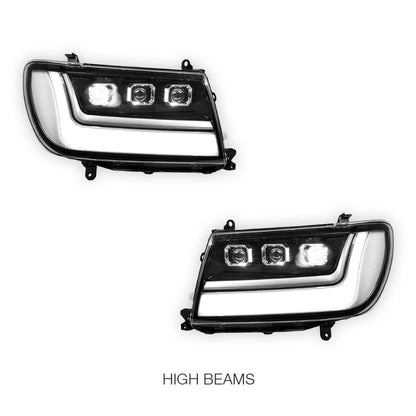 Toyota LandCruiser 100 Series (2005 - 2007) LED DRL Projector Headlights LH + RH