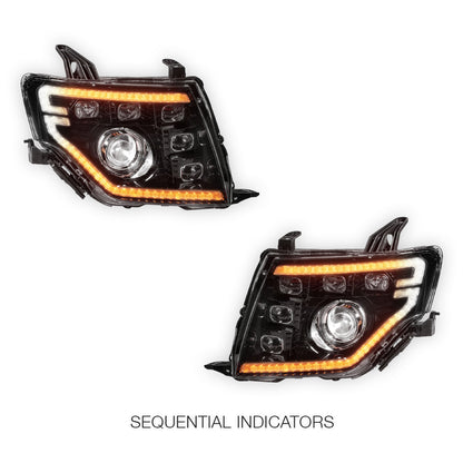 Mitsubishi Pajero NS / NT / NW / NX (2007 - 2021) DRL Style Full LED Projector Sequential Indicator Headlights LH + RH
