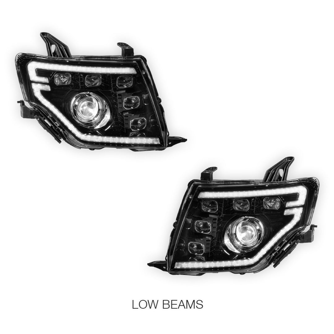 Mitsubishi Pajero NS / NT / NW / NX (2007 - 2021) DRL Style Full LED Projector Sequential Indicator Headlights LH + RH