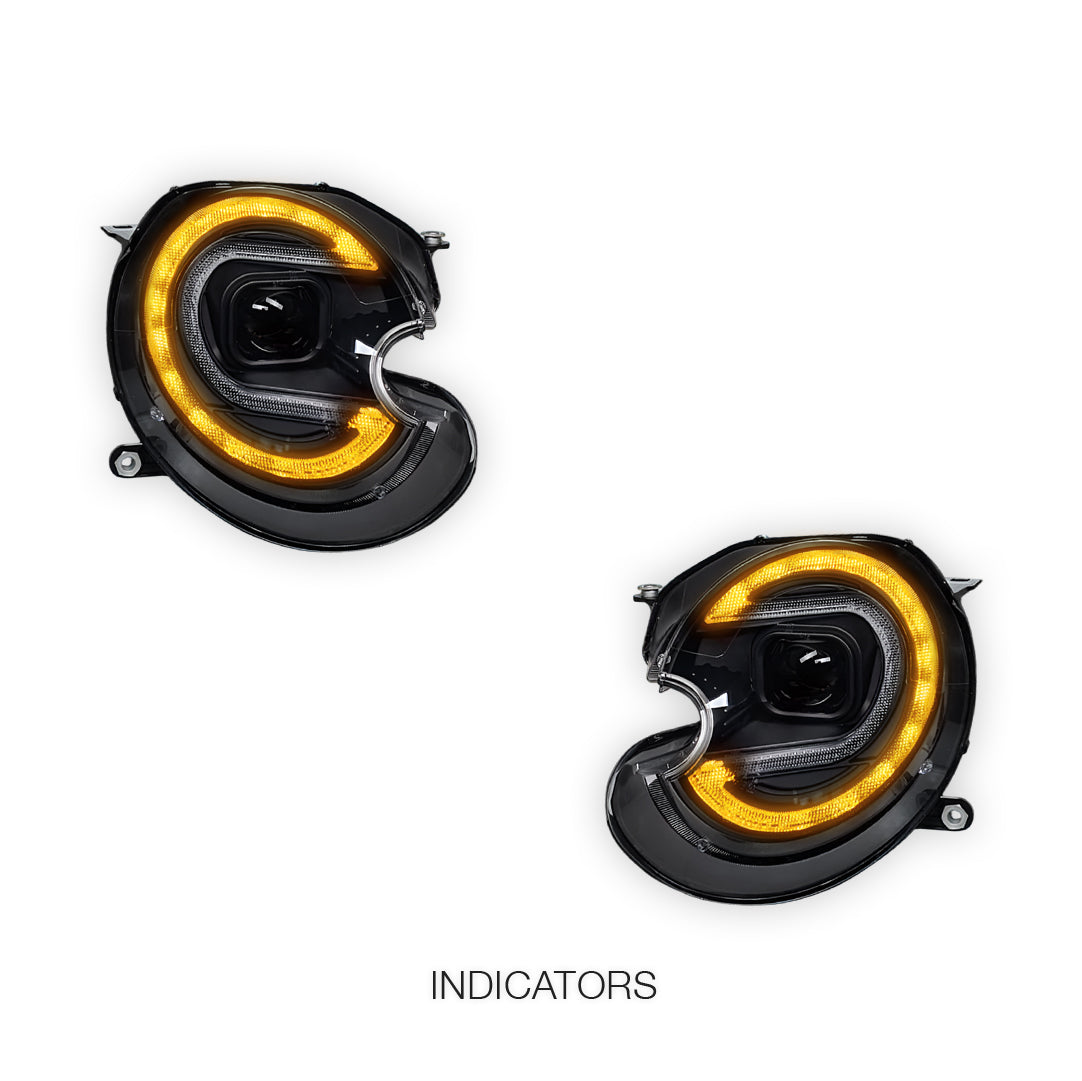 Mini Cooper R55 / R56 / R57 / R58 / R59 (2007 - 2013) HID / Xenon Model DRL Dual Beam Projector Headlights LH + RH