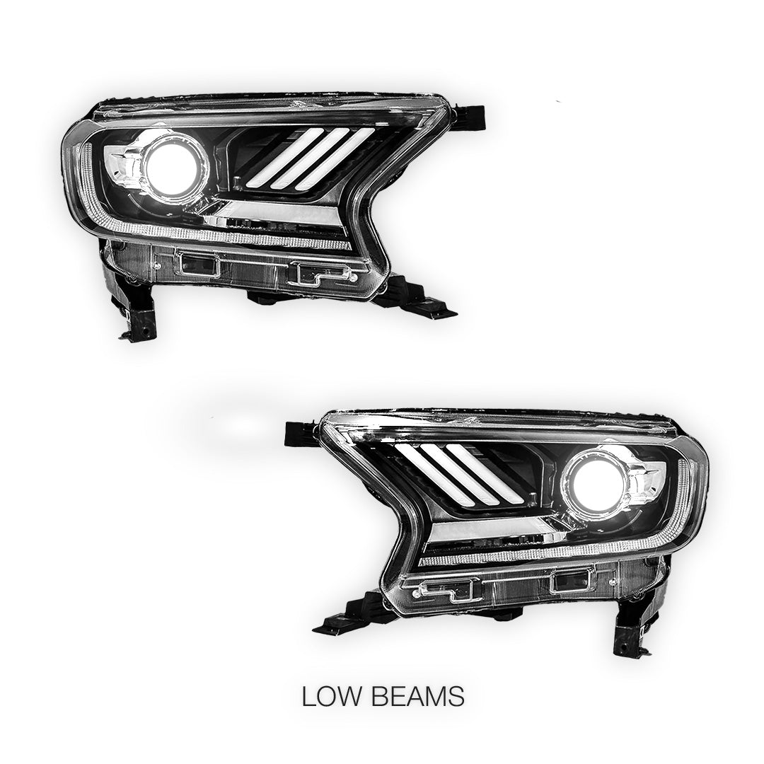 Ford Everest UA (2015 - 2021) Full LED DRL Dual beam Projector Headlights LH + RH