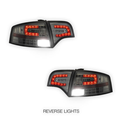Audi A4 B7 (2005 - 2008) Smoke Black LED Tail Lights LH + RH