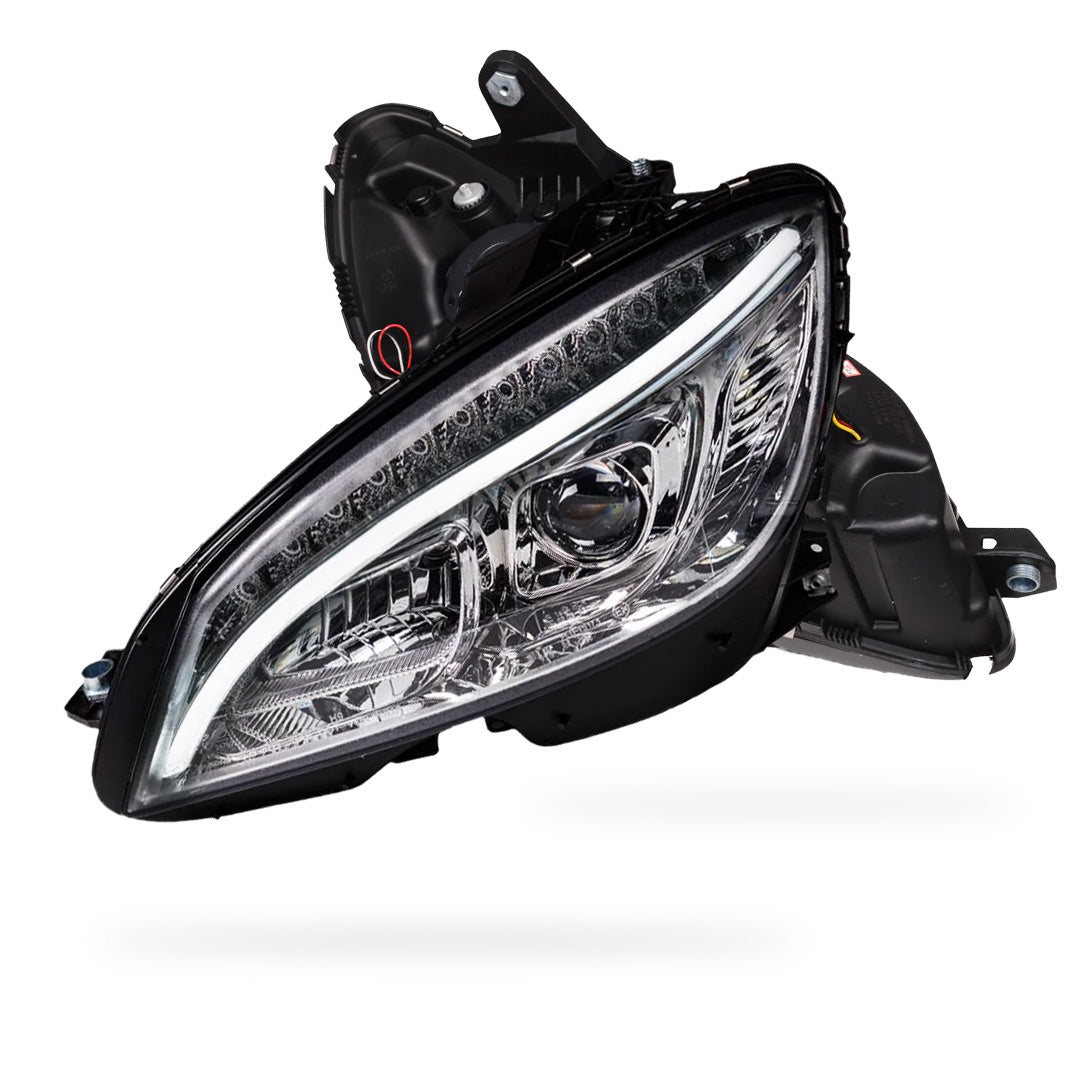 Mercedes-Benz C-Class W204 (2007- 2010) Halogen Model Crystal LED DRL Projector Headlights LH + RH