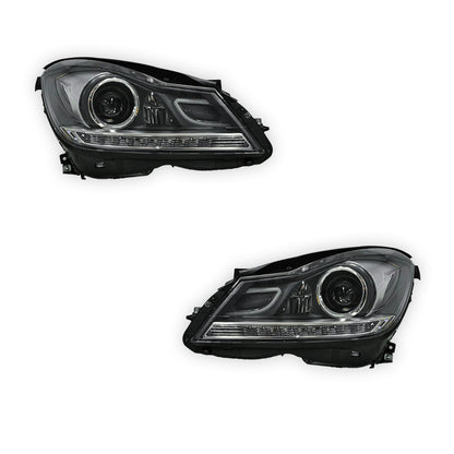 Mercedes-Benz C-Class W204 (2011- 2014) AMG C63 Style Full LED Projector & DRL Headlights LH + RH