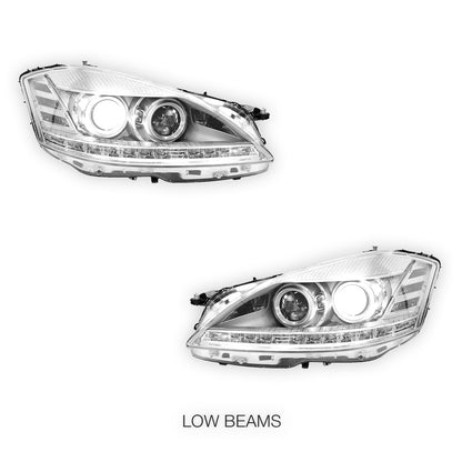 Mercedes-Benz S-Class W221 (2006 - 2009) S65 AMG Style DRL LED Projector Headlights with LED Indicators LH + RH
