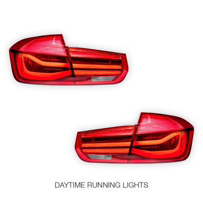 BMW 3 Series F30 / F80 (2012 - 2018) Red LCI Style Full LED Tail Lights LH + RH