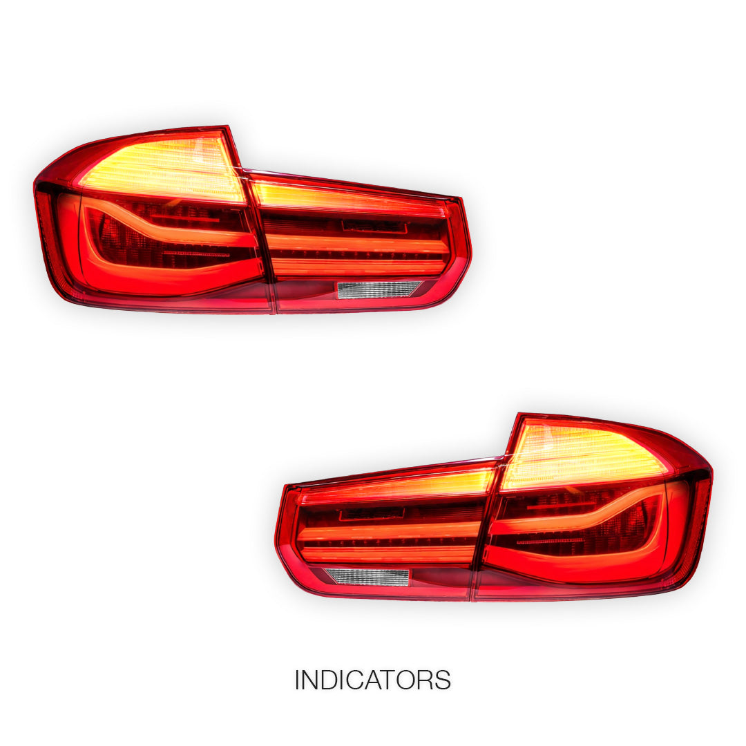 BMW 3 Series F30 / F80 (2012 - 2018) Red LCI Style Full LED Tail Lights LH + RH