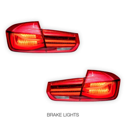 BMW 3 Series F30 / F80 (2012 - 2018) Red LCI Style Full LED Tail Lights LH + RH