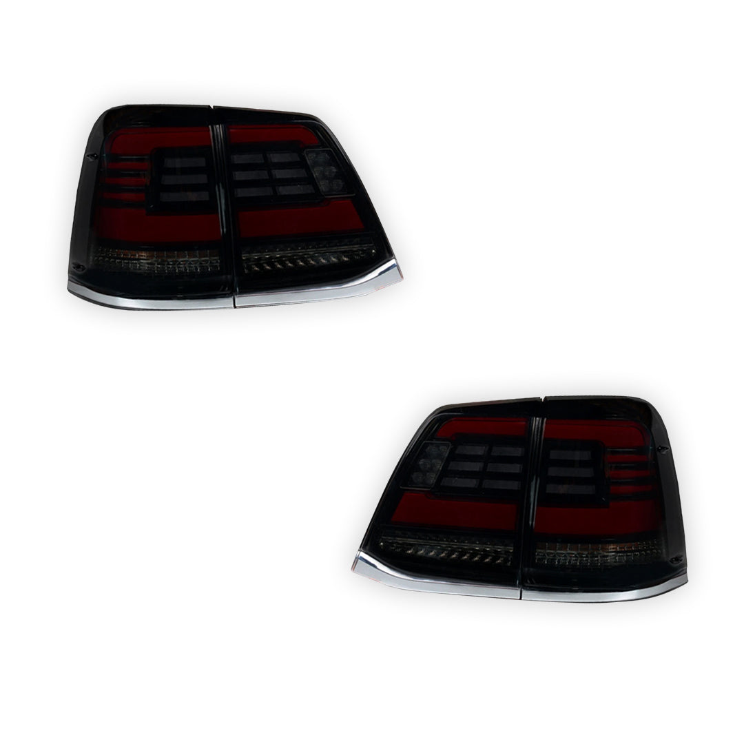Toyota LandCruiser 200 Series (2007 - 2015) Black Sequential Full LED Tail Lights LH + RH
