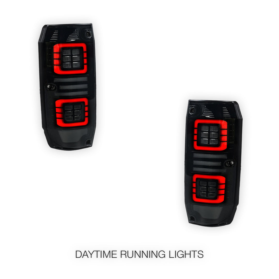 Toyota LandCruiser 76 Series (2007 - 2025) Smoked Sequential Full LED Tail Lights LH + RH