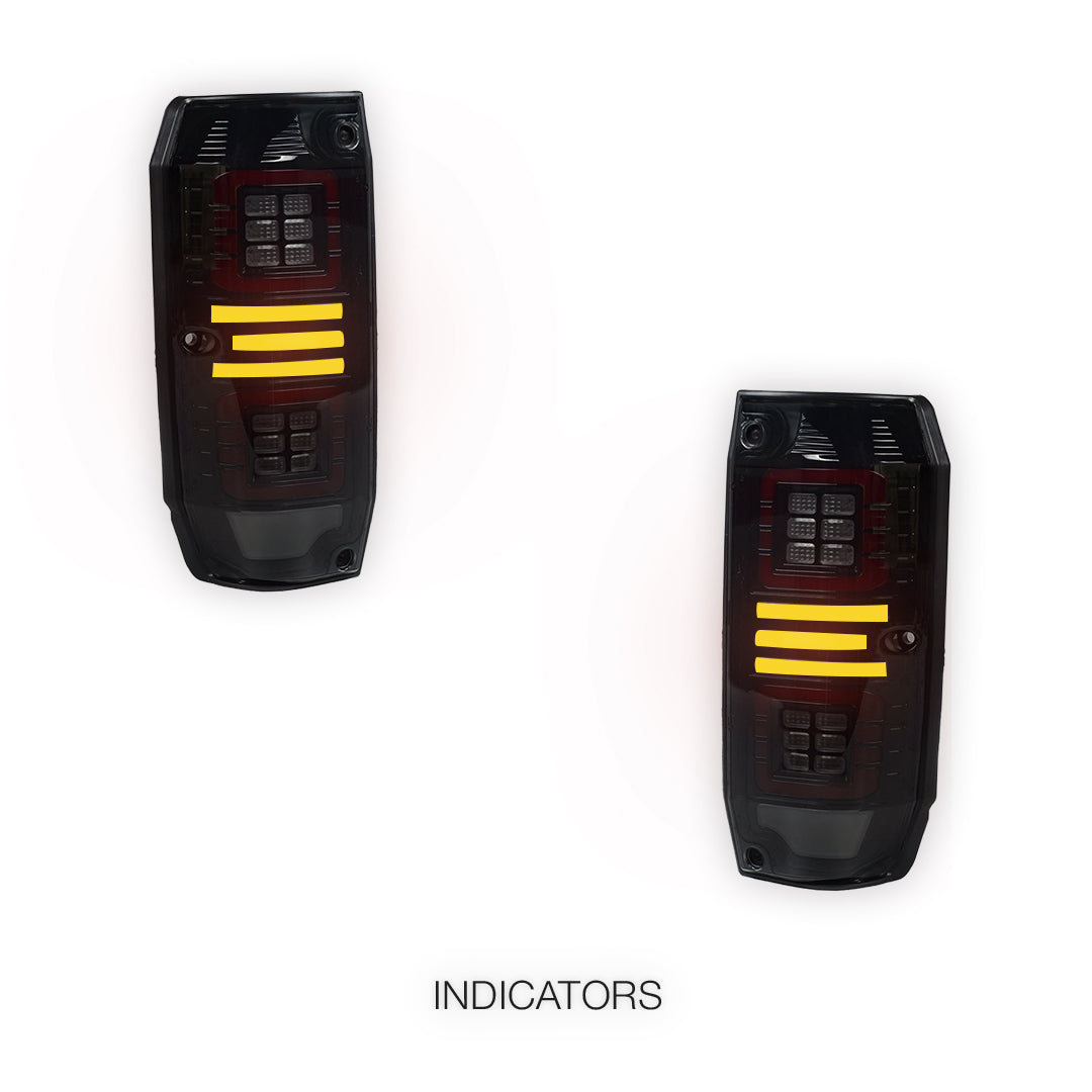 Toyota LandCruiser 76 Series (2007 - 2025) Smoked Sequential Full LED Tail Lights LH + RH
