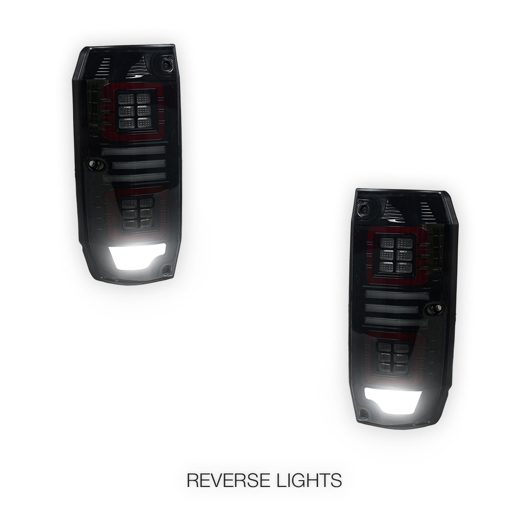 Toyota LandCruiser 76 Series (2007 - 2025) Smoked Sequential Full LED Tail Lights LH + RH