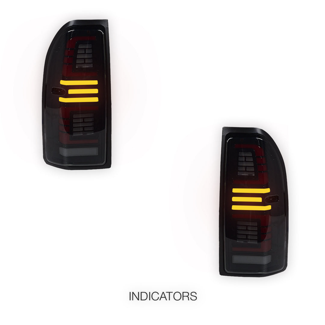 Toyota LandCruiser Prado 90 / 95 Series (1997 - 2002) Smoked Sequential Full LED Tail Lights LH + RH