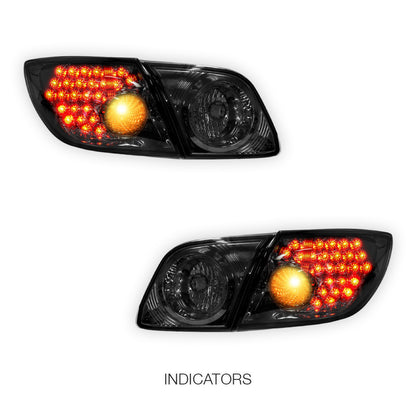 Mazda 3 BK (2003 - 2009) Smoked LED Tail Lights LH + RH