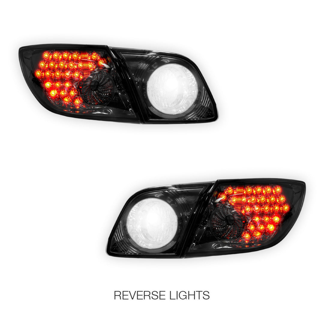 Mazda 3 BK (2003 - 2009) Smoked LED Tail Lights LH + RH