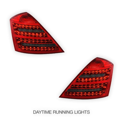 Mercedes-Benz S-Class W221 (2006 - 2009) Smoked Red LED Tail Lights LH + RH