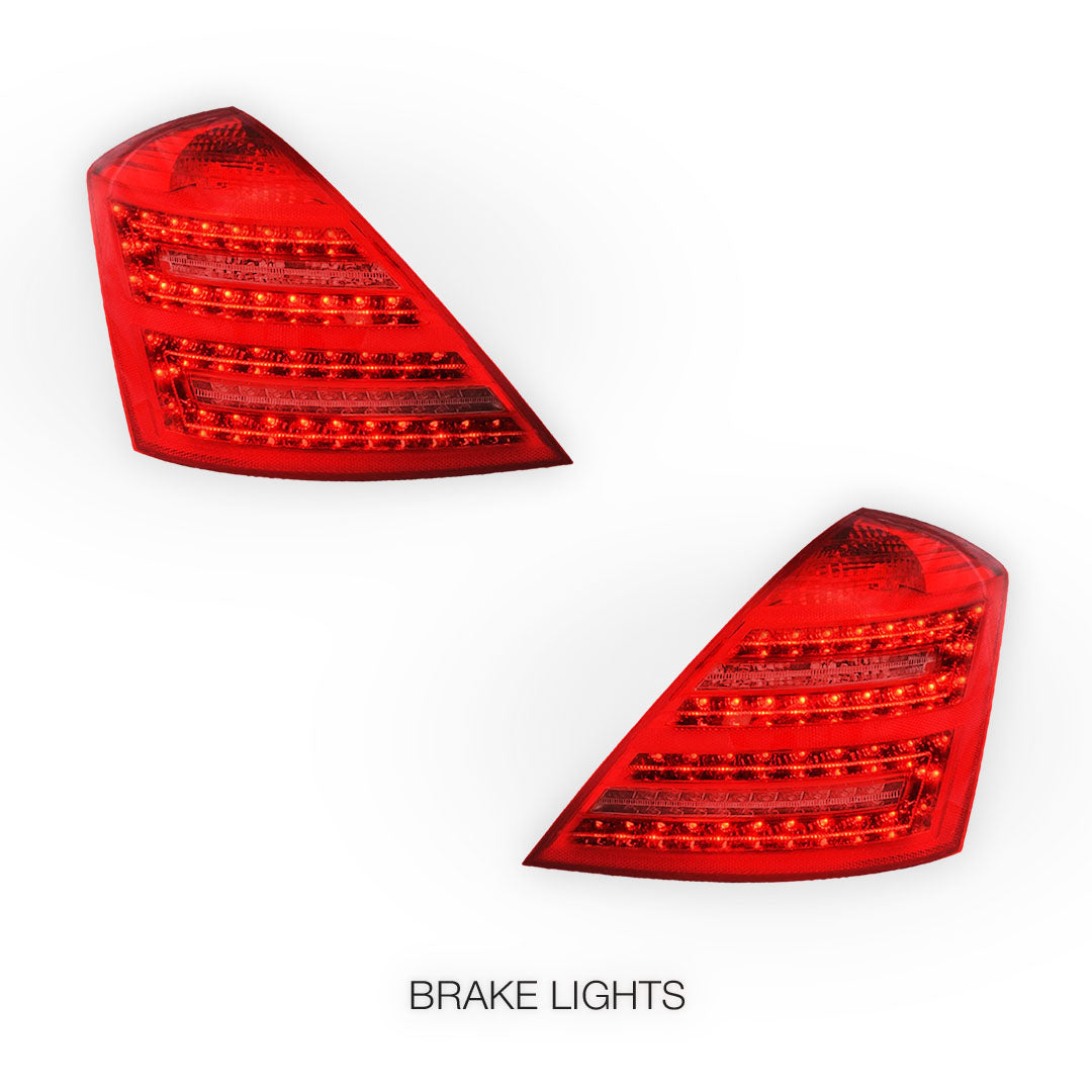 Mercedes-Benz S-Class W221 (2006 - 2009) Smoked Red LED Tail Lights LH + RH