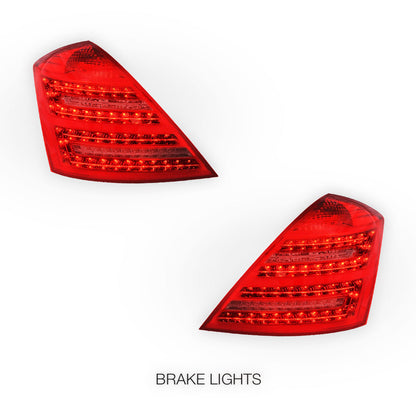 Mercedes-Benz S-Class W221 (2006 - 2009) Smoked Red LED Tail Lights LH + RH