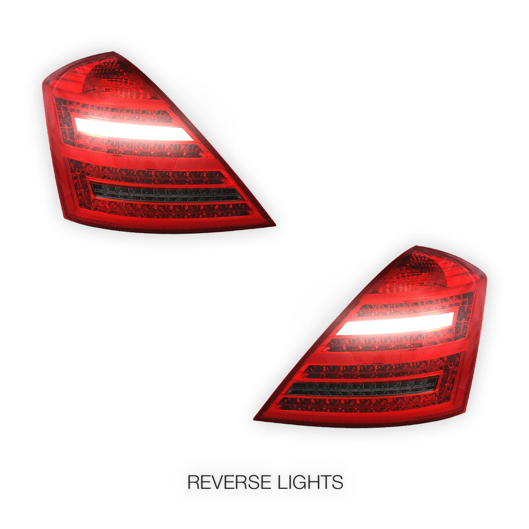 Mercedes-Benz S-Class W221 (2006 - 2009) Smoked Red LED Tail Lights LH + RH