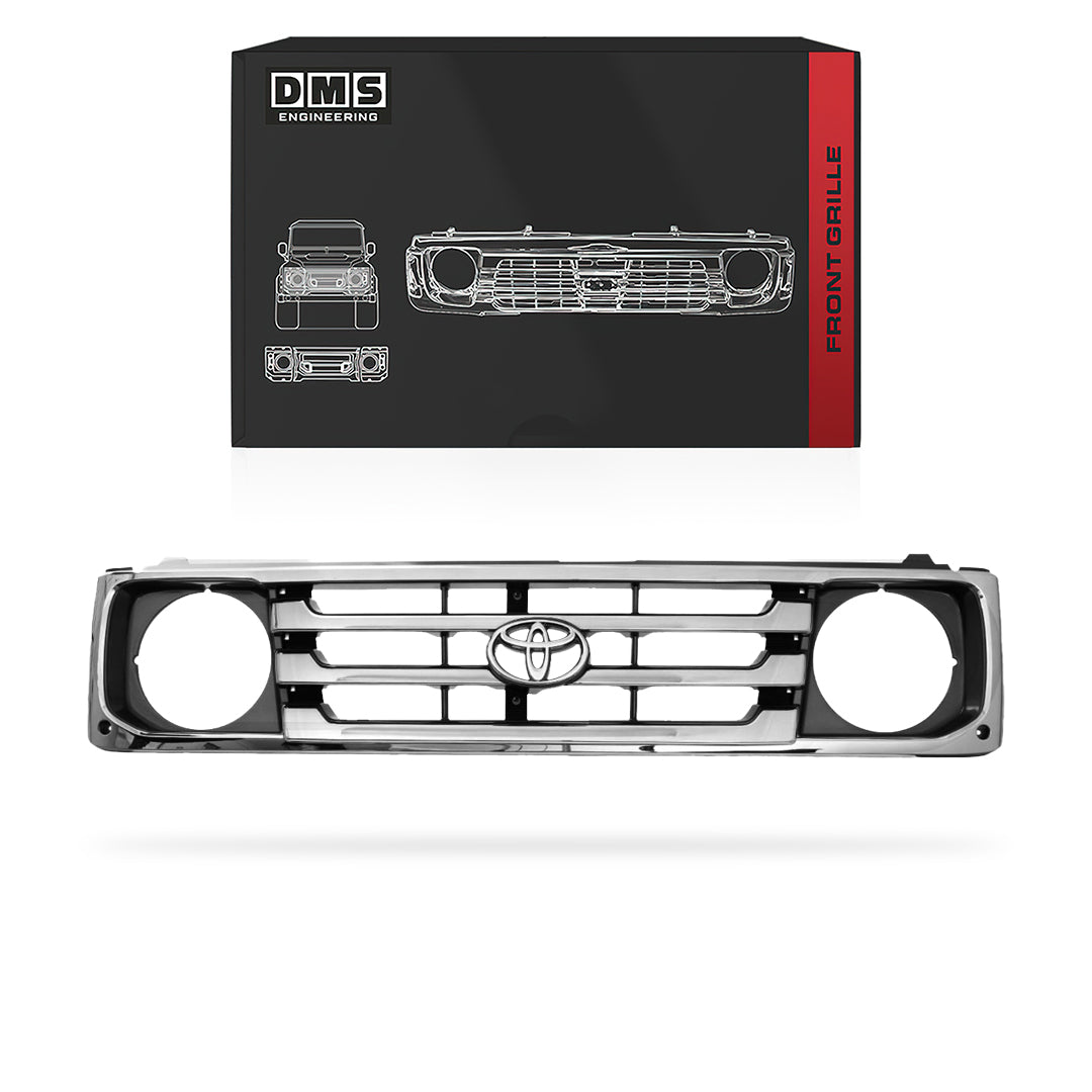 Toyota LandCruiser 78 / 79 Series (1999 - 2007) Black and Chrome Grille
