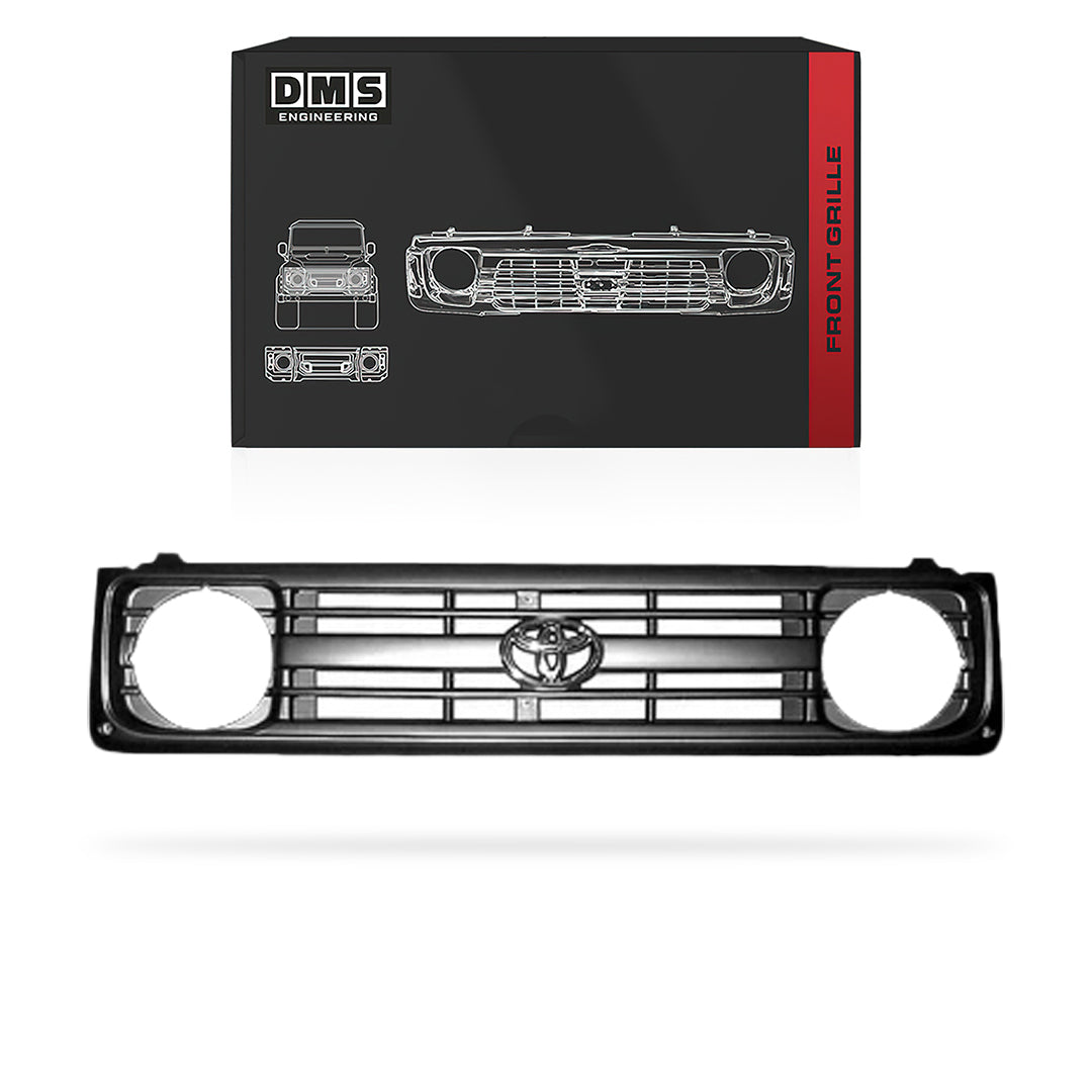Toyota LandCruiser 78 / 79 Series (1999 - 2007) Black and Chrome Grille