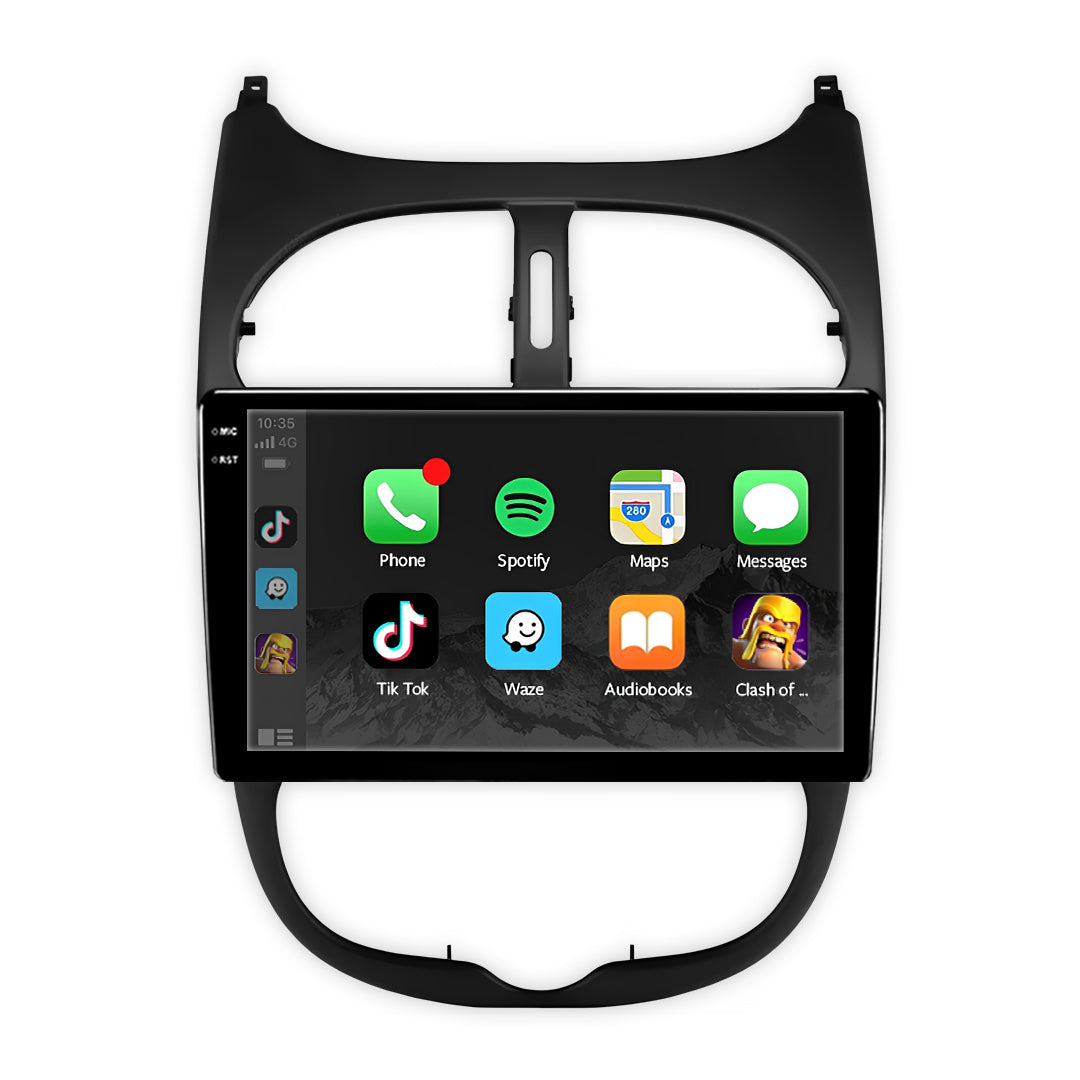 Peugeot 206 (1998 - 2012) 9" Wireless Android 16 Head Unit for Apple CarPlay / Android Auto