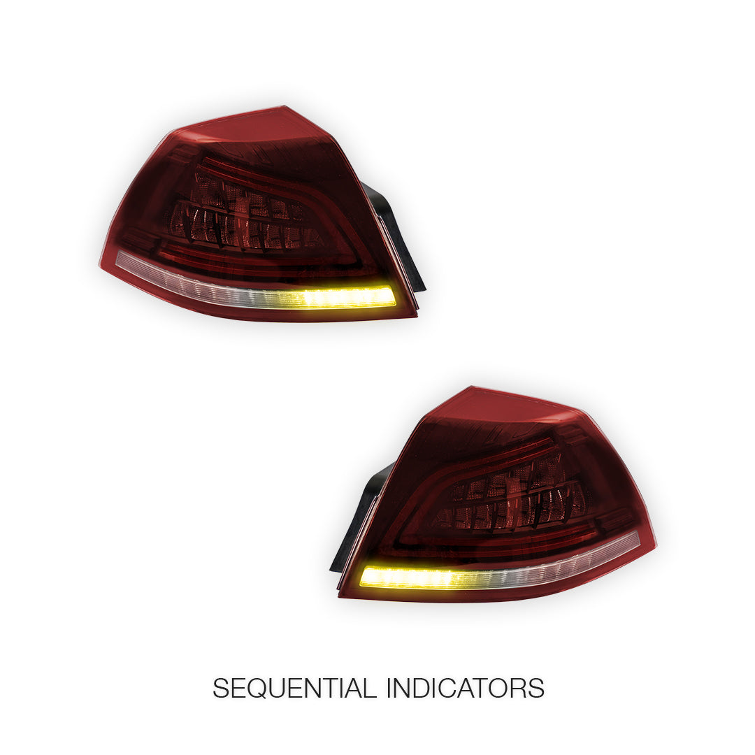 Holden Commodore VE Series 1 & 2 (2006 - 2013) Sequential Red Clear LED Tail Lights LH + RH