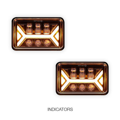 Universal 4 Pcs. 4x6" LED Headlights LH + RH