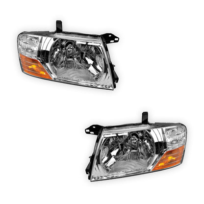 Mitsubishi Pajero NP (2002 - 2006) Clear Halogen OEM Style Headlights LH + RH
