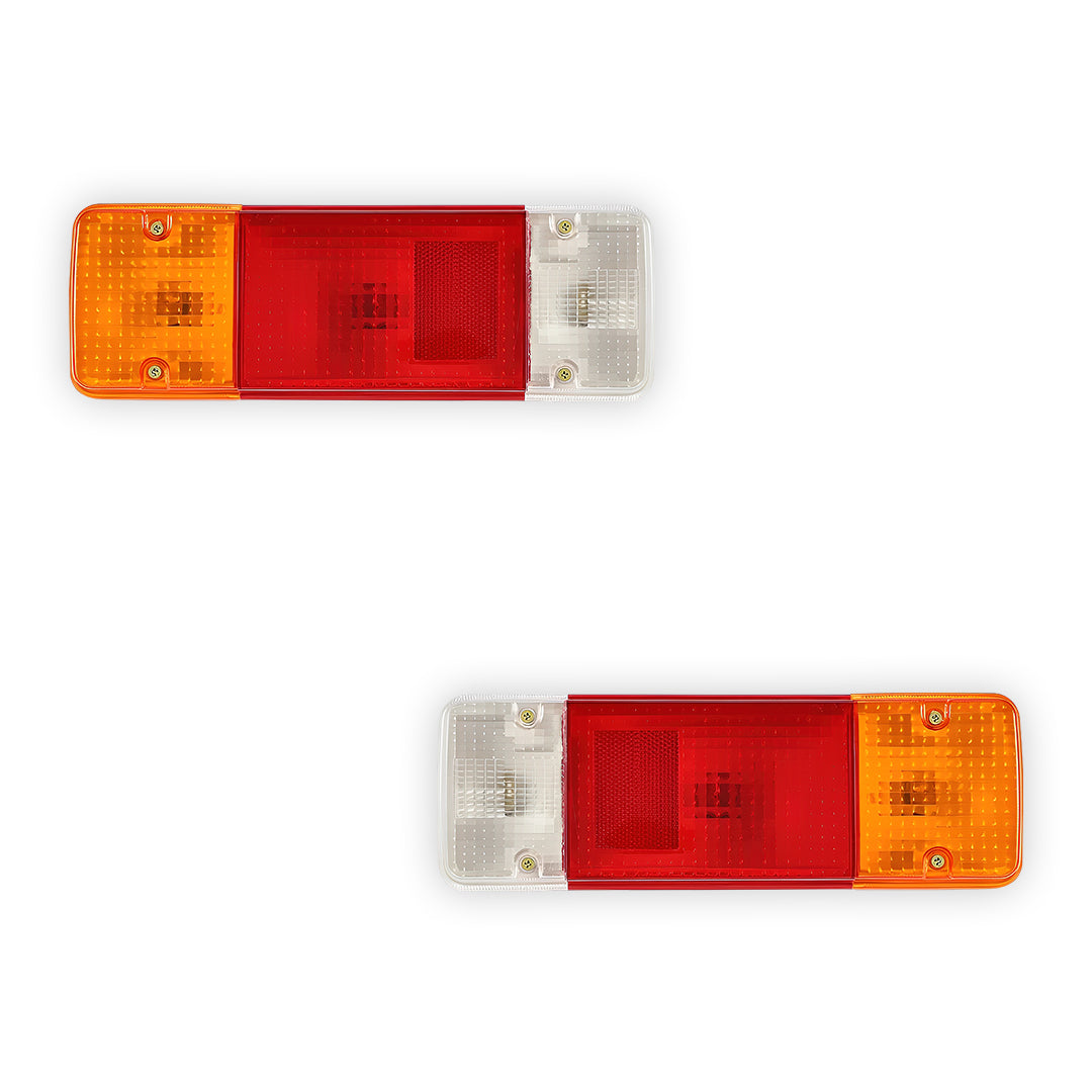 Toyota HiLux 2WD / 4WD (1988 - 2005) Round Plug Tray OEM Style Tail Lights LH + RH