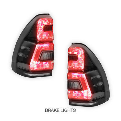 Toyota LandCruiser Prado J120 Series (2003 - 2009) Black Smoked LED Tail Lights LH + RH