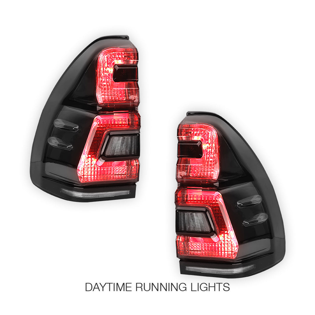 Toyota LandCruiser Prado J120 Series (2003 - 2009) Black Smoked LED Tail Lights LH + RH