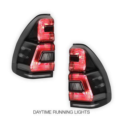 Toyota LandCruiser Prado J120 Series (2003 - 2009) Black Smoked LED Tail Lights LH + RH