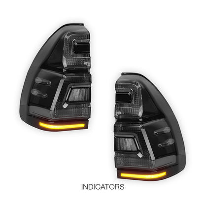 Toyota LandCruiser Prado J120 Series (2003 - 2009) Black Smoked LED Tail Lights LH + RH