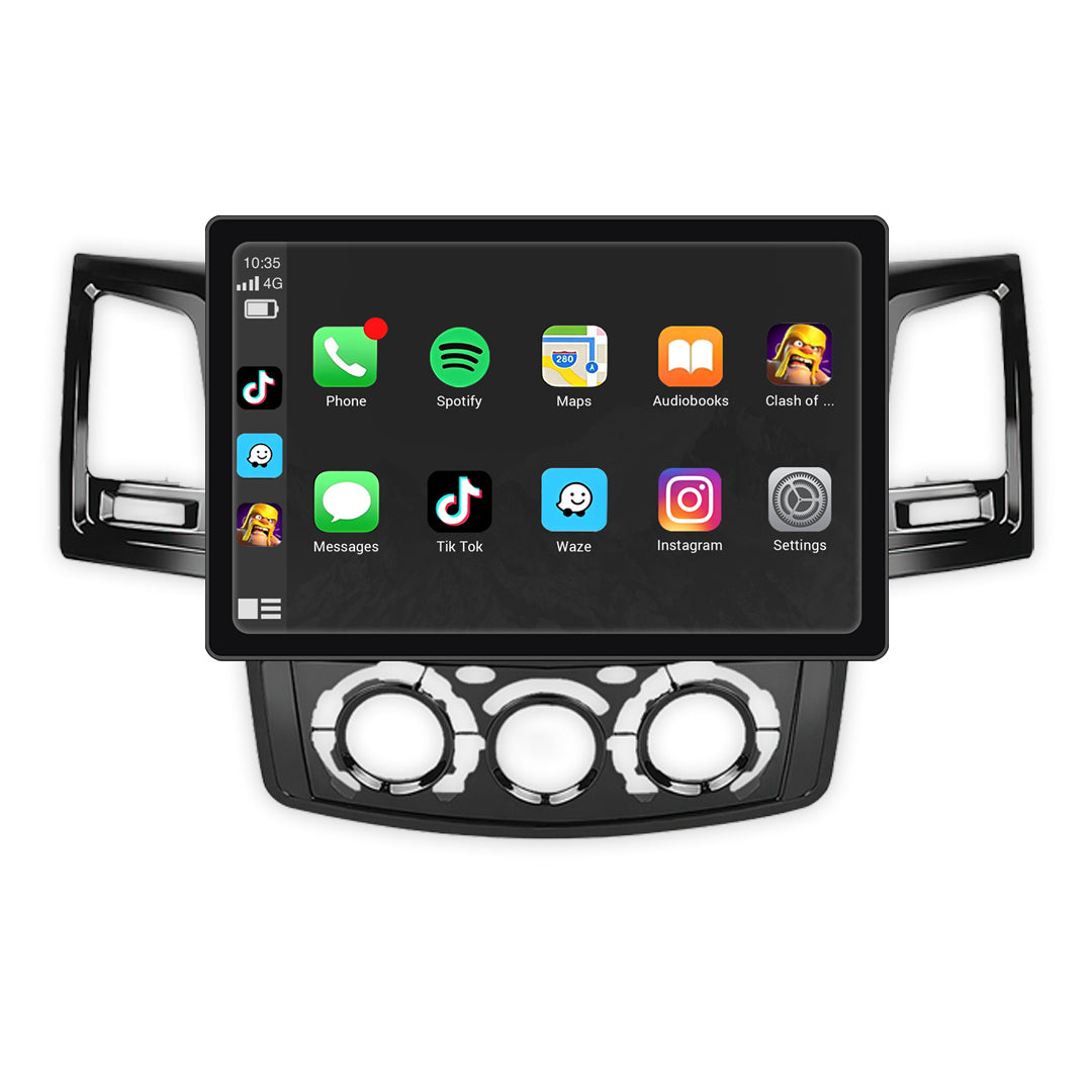 Toyota Hilux N70 (2005 - 2015) 9" 13.3" Wireless Android 16 Head Unit for Apple CarPlay / Android Auto Circular Knob AC Panel