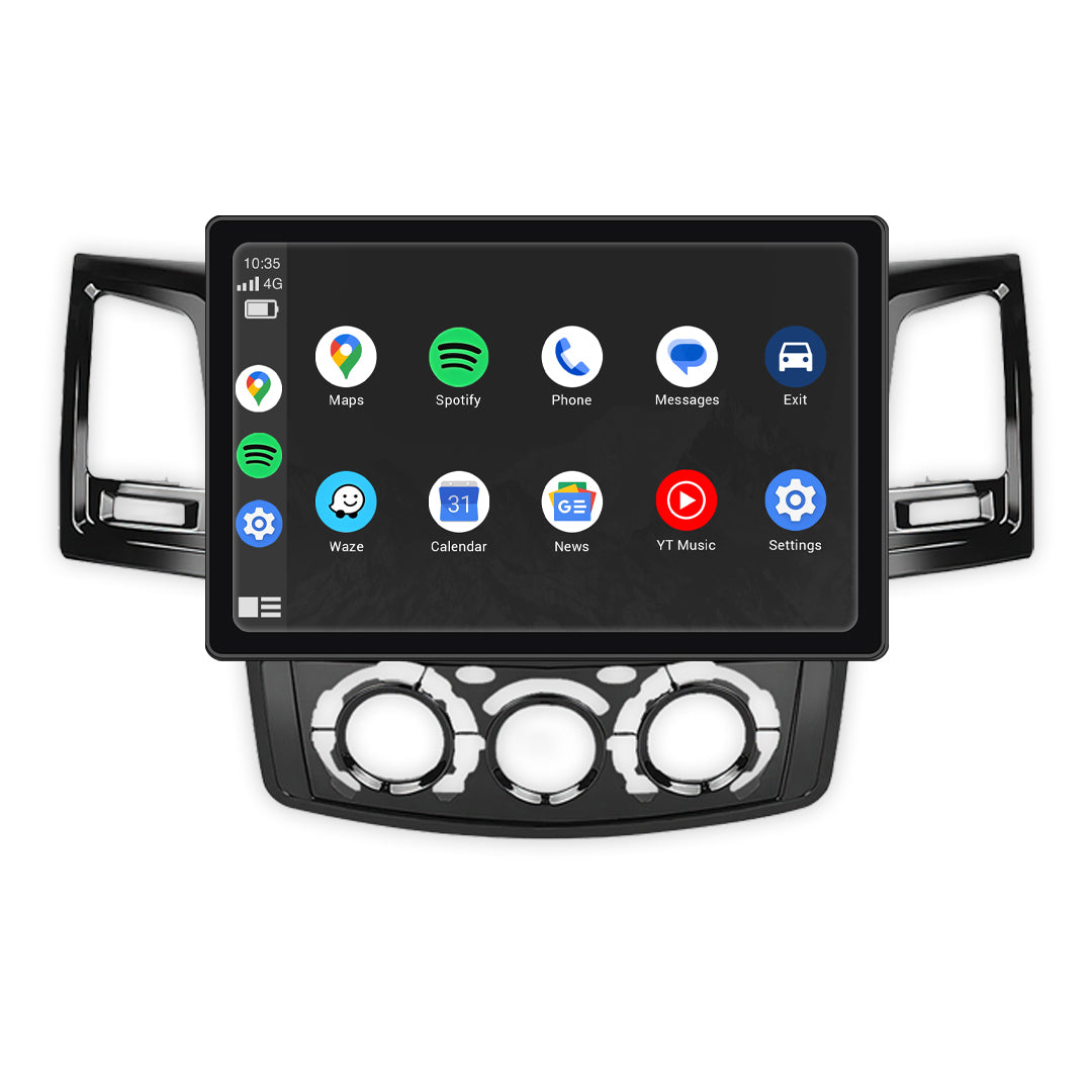 Toyota Hilux N70 (2005 - 2015) 9" 13.3" Wireless Android 16 Head Unit for Apple CarPlay / Android Auto Circular Knob AC Panel