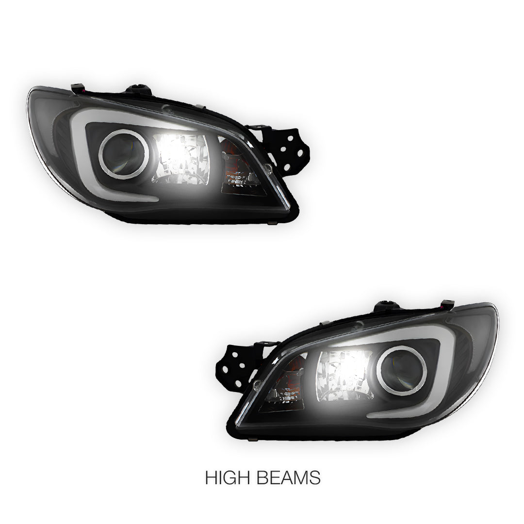 Subaru Impreza GD (2005 - 2007) Halogen Model LED DRL Projector Headlights LH + RH